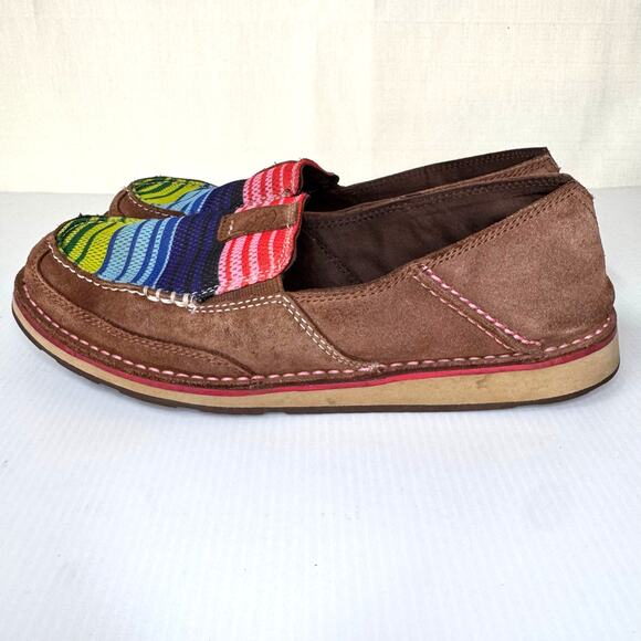 ARIAT Cruiser Slip Ons Size 10B Palm‎ Brown Serape Comfort Western Cowgorl Boho - Picture 2 of 10
